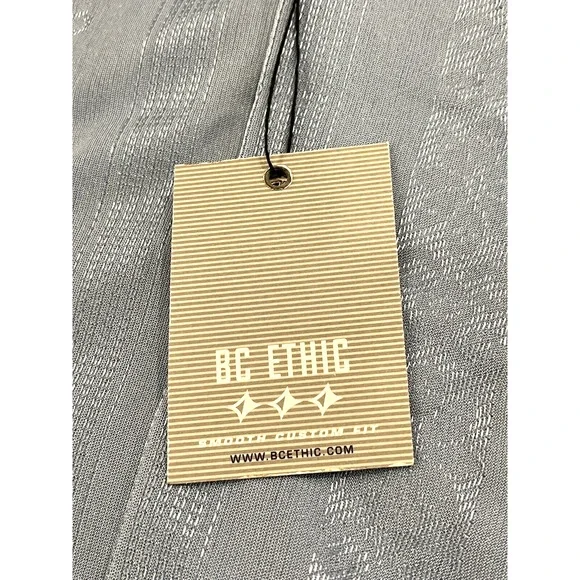 BC ETHIC Lounge Short Sleeve Shirt Mens SZ L NEW Shimmery Blue Button Up - Picture 8 of 11
